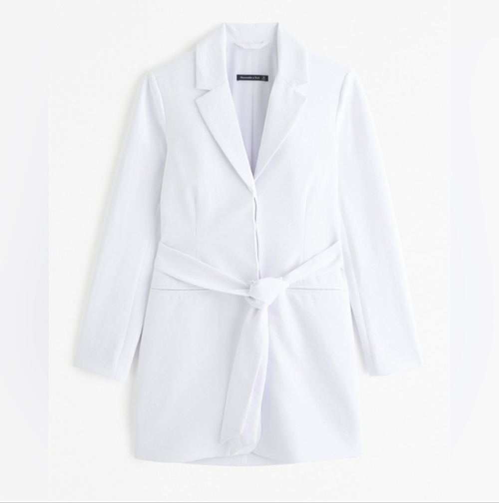 Abercrombie & Fitch White Crepe Blazer Dress, Medium, NWT
